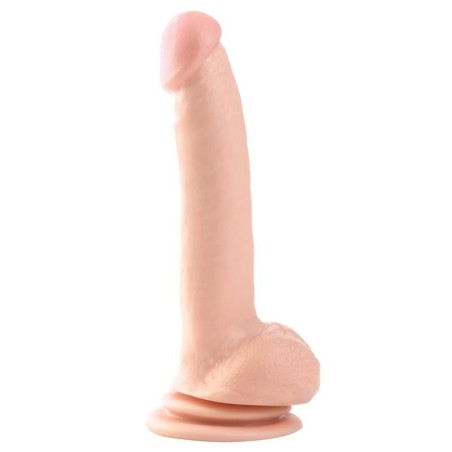 Basix Rubber Works 22,9 cm verge et testicules avec ventouse - Couleur Naturel