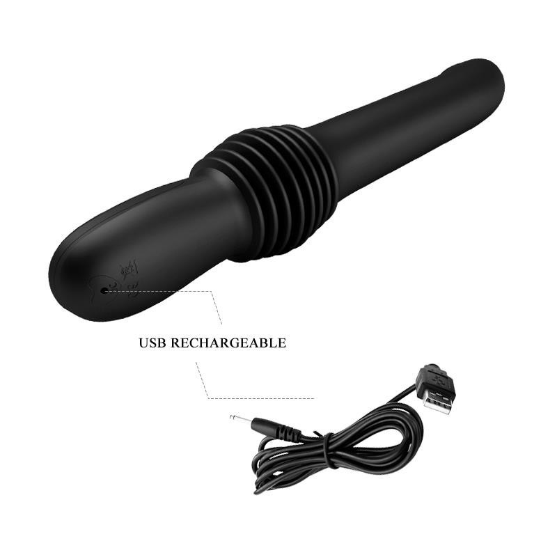 Pazuzu vibromasseur avec Thrusting USB silicone
