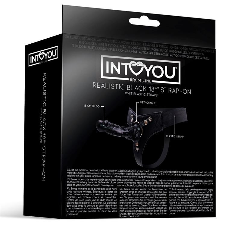 Mistress harnais élastique avec Gode en silicone de 18 cm Noir