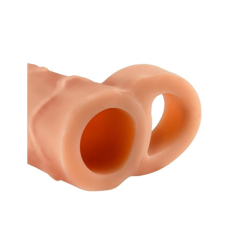 Fantaset X-tensions Perfect Extension pénis avec anneau pour testicules de 2,5 cm - Couleur Naturel