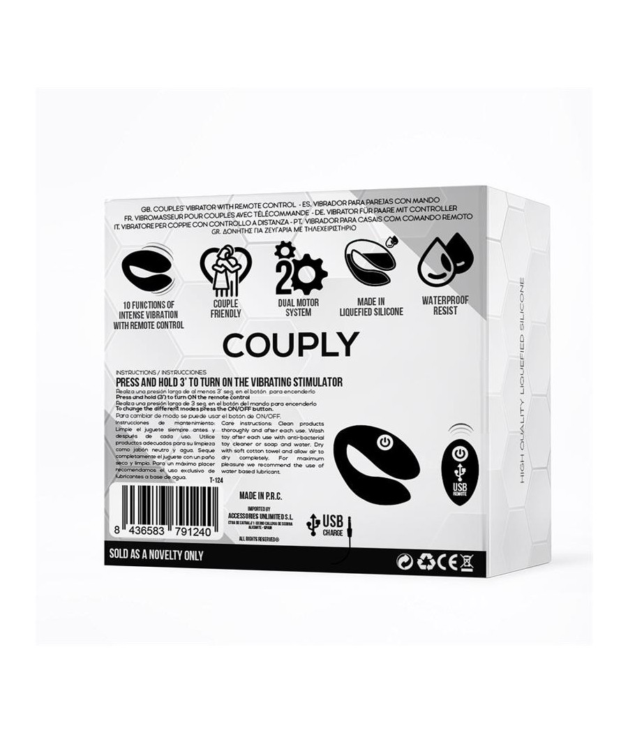 Couplet jouet pour couples telecommande USB Unibody silicone Liquide