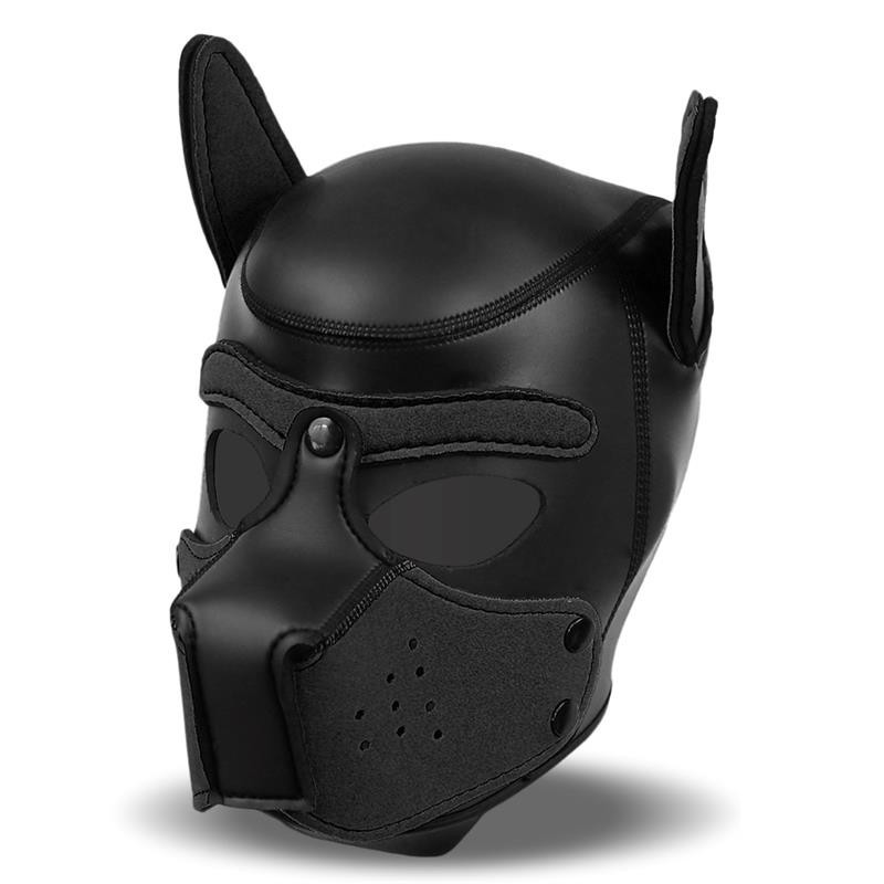 masque de chien néoprène amovible noir Taille Unique