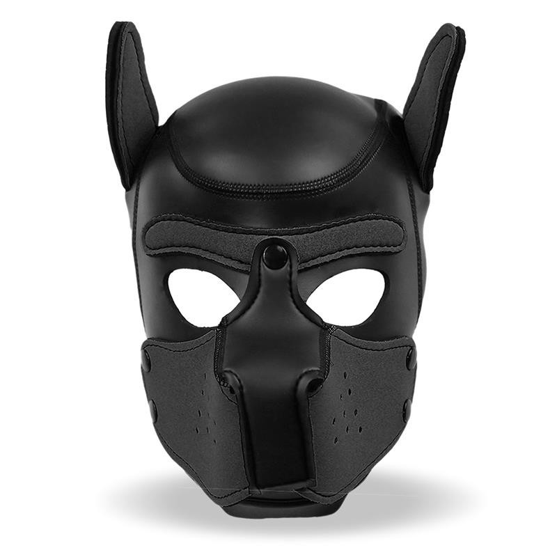masque de chien néoprène amovible noir Taille Unique