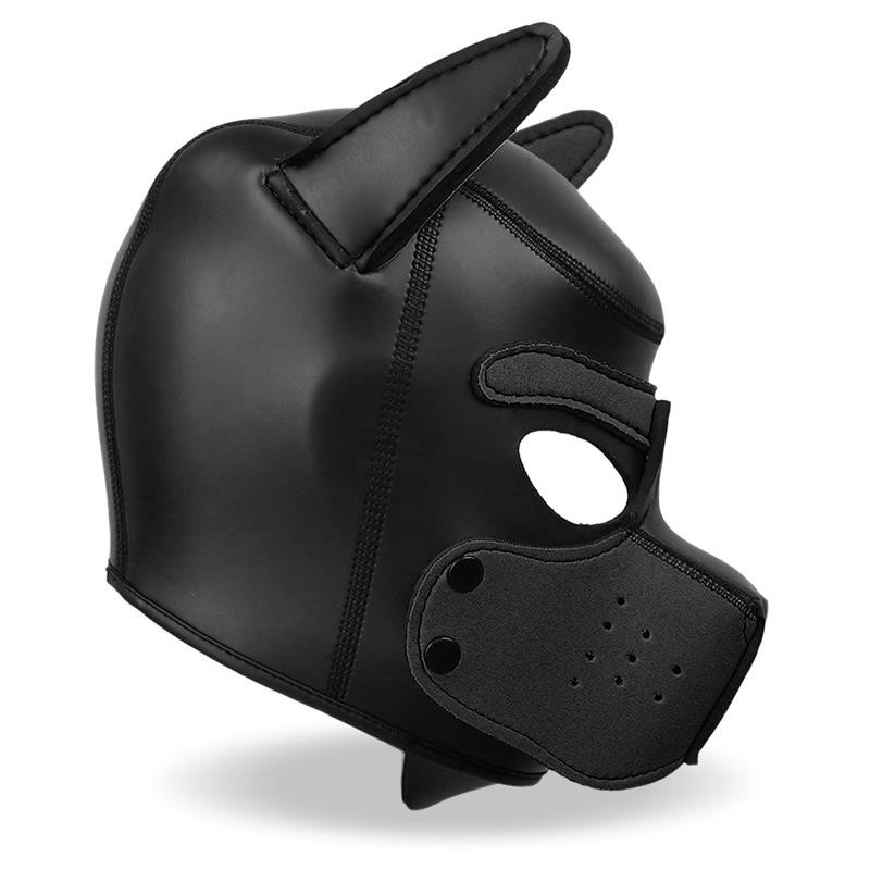 masque de chien néoprène amovible noir Taille Unique