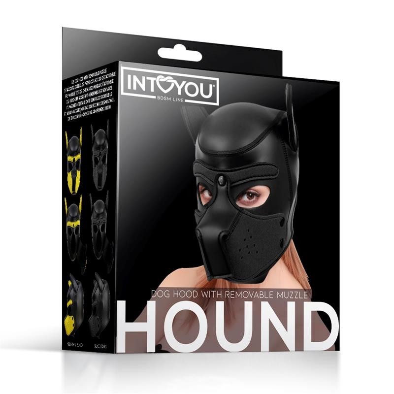 masque de chien néoprène amovible noir Taille Unique