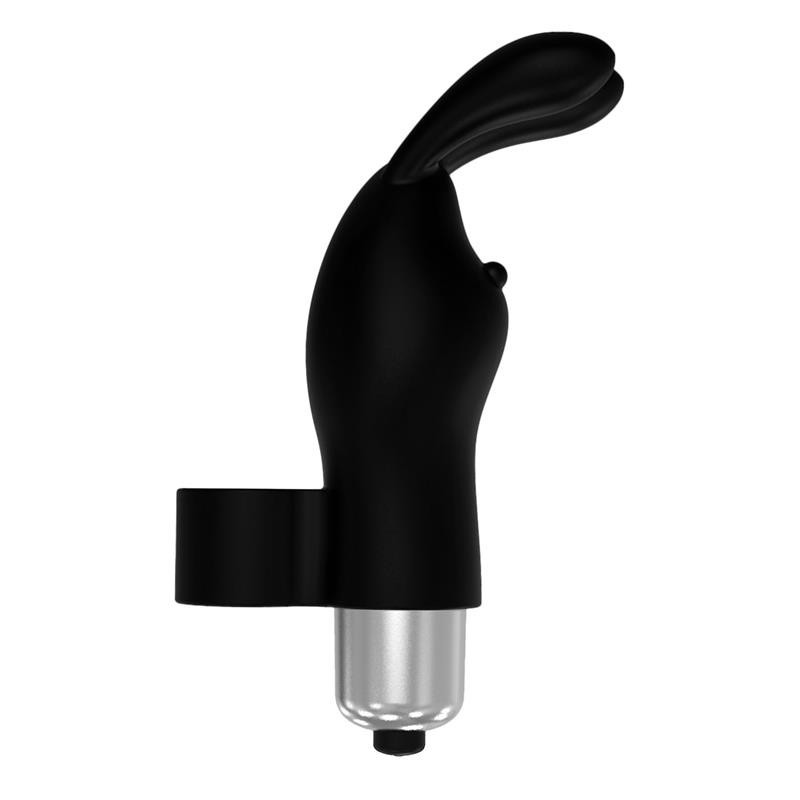 Fingyhop balle vibrante avec lapin silicone noir