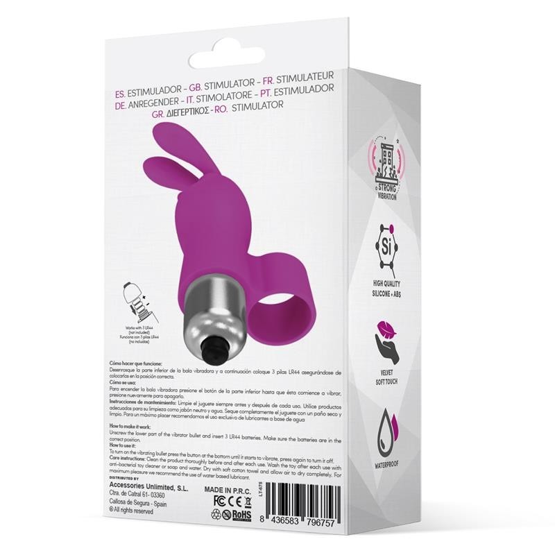 Fingyhop balle vibrante lapin silicone pourpre