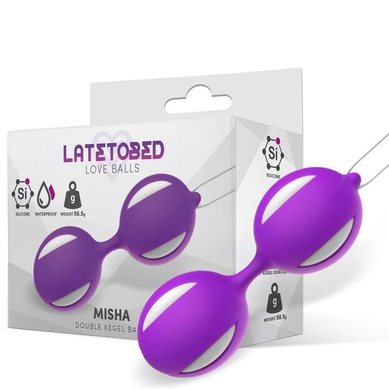 Misha boule de Kegel Double silicone mauve