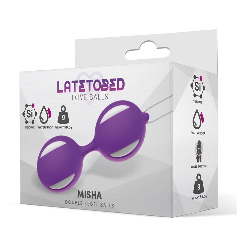Misha boule de Kegel Double silicone mauve