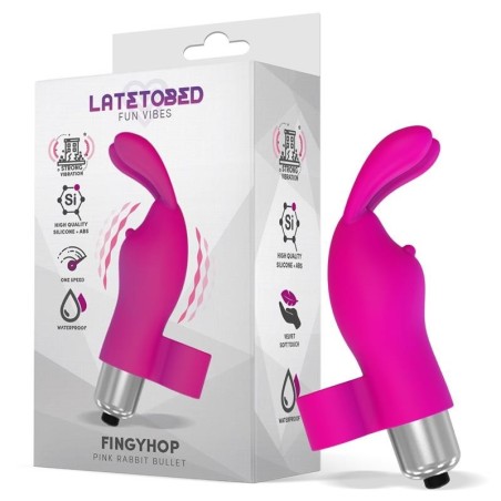 Fingyhop balle vibrante avec lapin silicone Rose