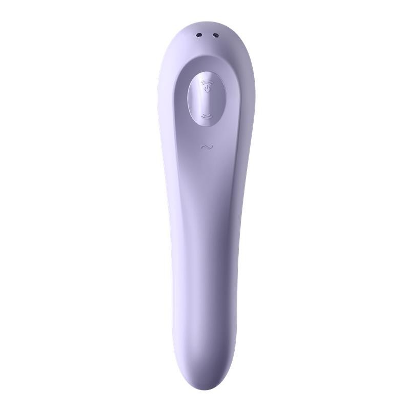 Dual Pleasure APP vibromasseur et suceur de air pulsé rechargeable Mauve