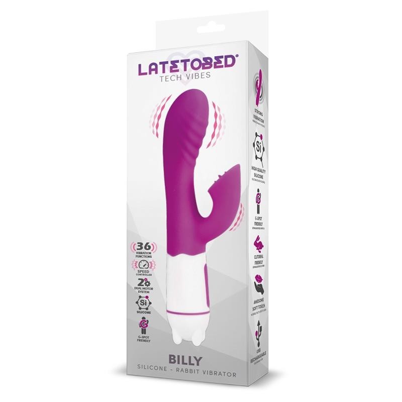 Billet Vibromasseur USB 36 Fonctions Silicone mauve