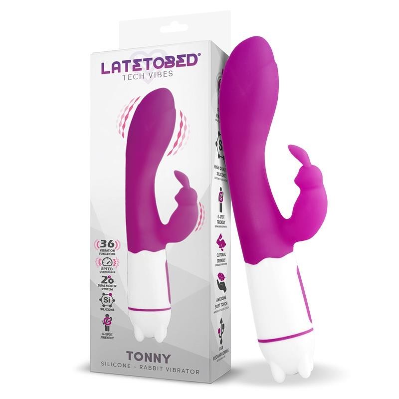 Tonnet Vibromasseur USB point G 36 Fonctions Silicone mauve