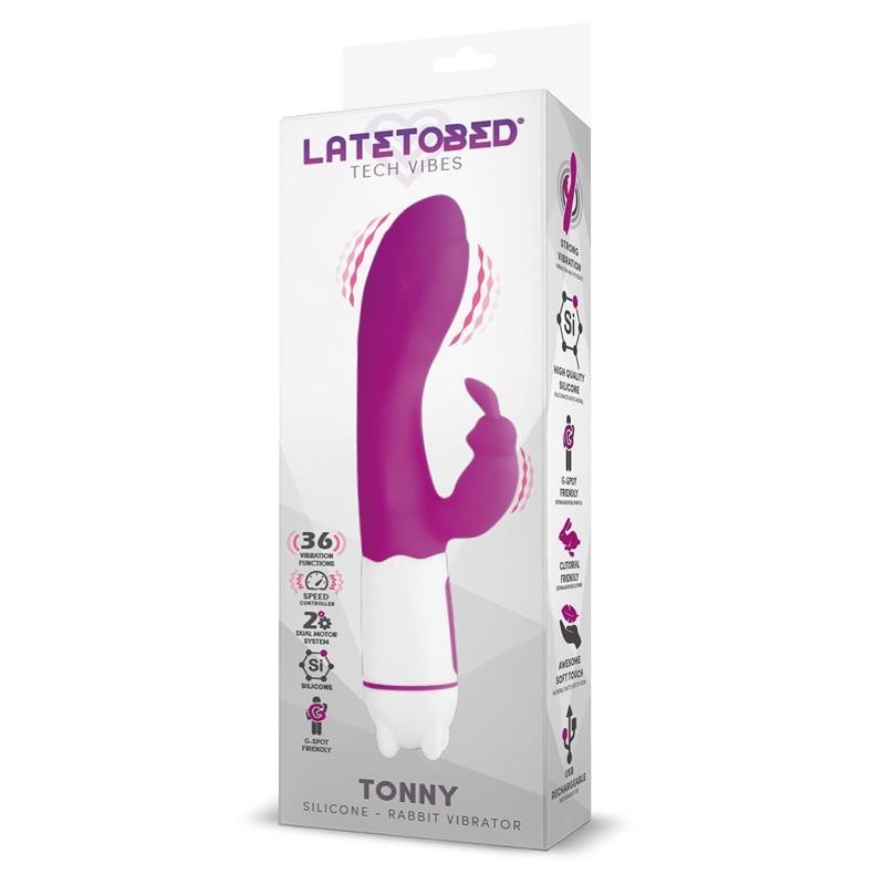 Tonnet Vibromasseur USB point G 36 Fonctions Silicone mauve
