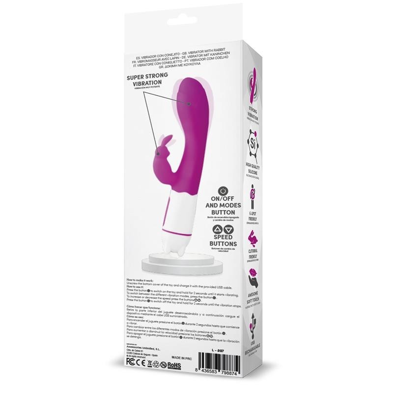 Tonnet Vibromasseur USB point G 36 Fonctions Silicone mauve