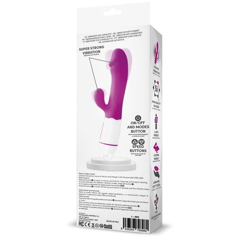 Ellys Vibromasseur USB 36 Fonctions Silicone mauve