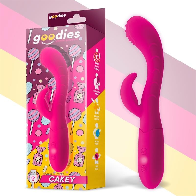Cakeet Vibromasseur point G et lapin USB silicone Fuchsia
