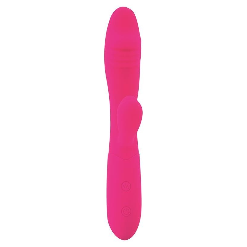 Candet vibromasseur avec lapin point G USB silicone Fucshia