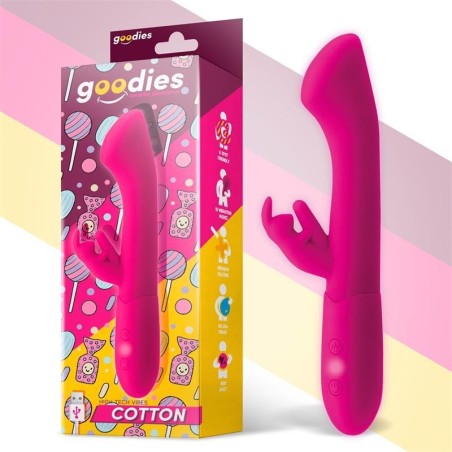 Vibromasseur Coton point G et lapin USB silicone Fuchsia