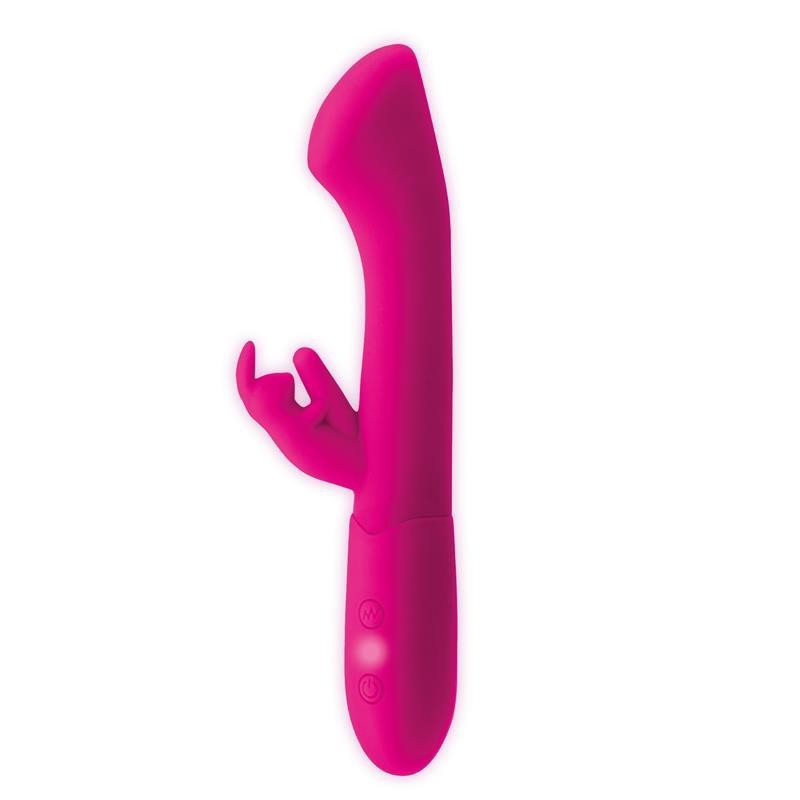 Vibromasseur Coton point G et lapin USB silicone Fuchsia