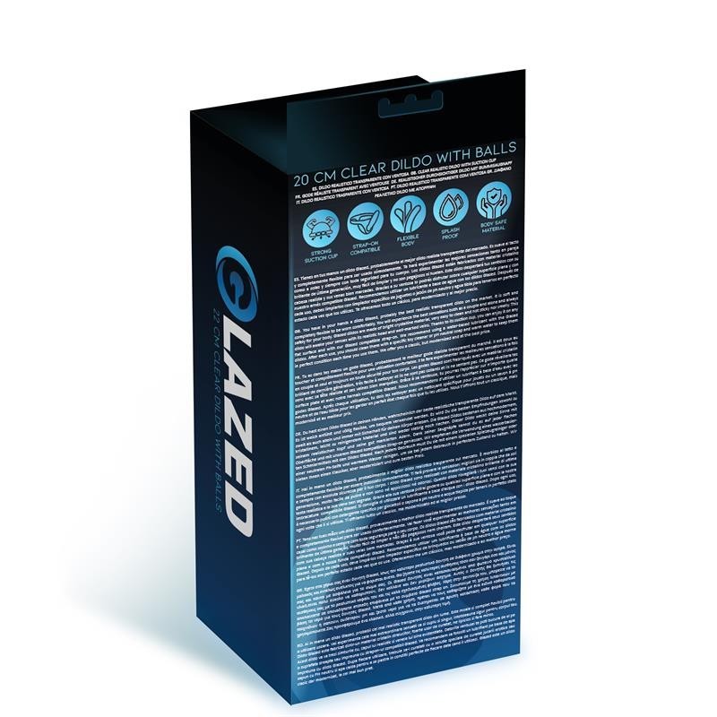 Gode réaliste avec testicules Matériel Cristalino 20 cm