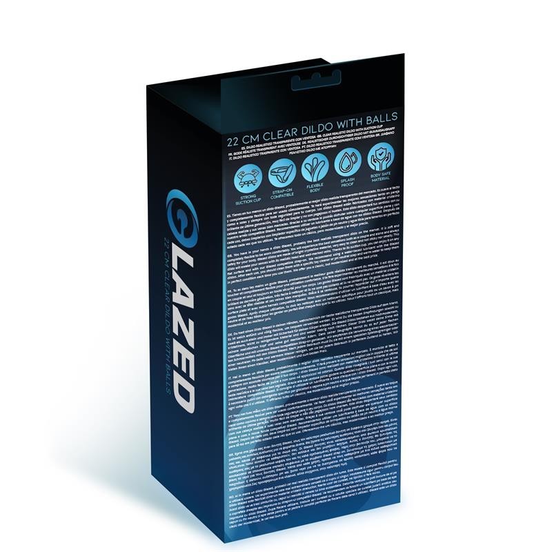 Gode réaliste avec testicules Matériel Cristalino 22 cm