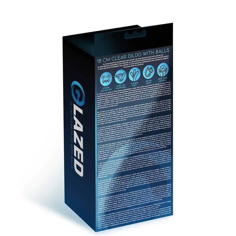 Gode réaliste avec testicules Matériel Cristalino 18 cm