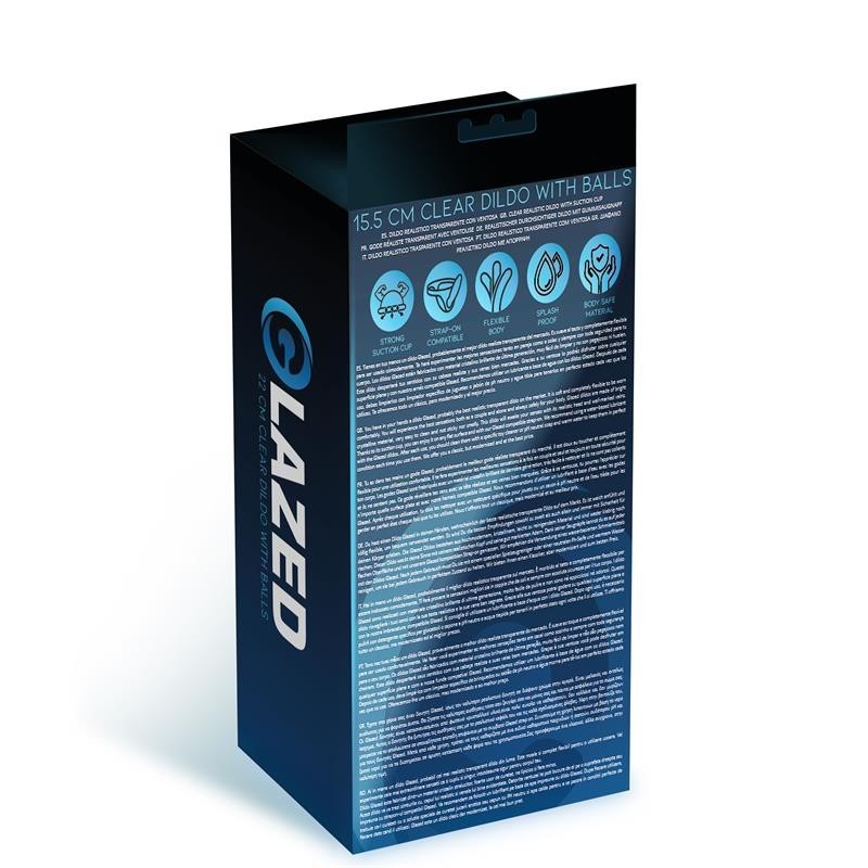 Gode réaliste avec testicules Matériel Cristalino 15,5 cm