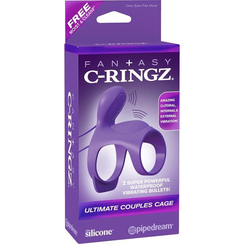 Fantaset C-Ringz Anneau Vibrant pour couples Ultimate Cage mauve