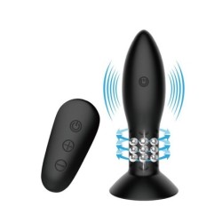 Plug anal gonflable avec contrôle des vibrations et de la rotation à distance Mr. Play