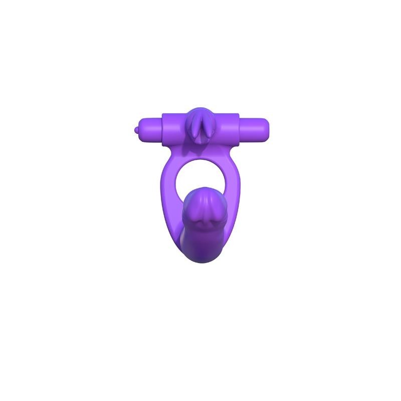 Fantaset C-Ringz Anneau en silicone à Double Pénétration Rabbit mauve