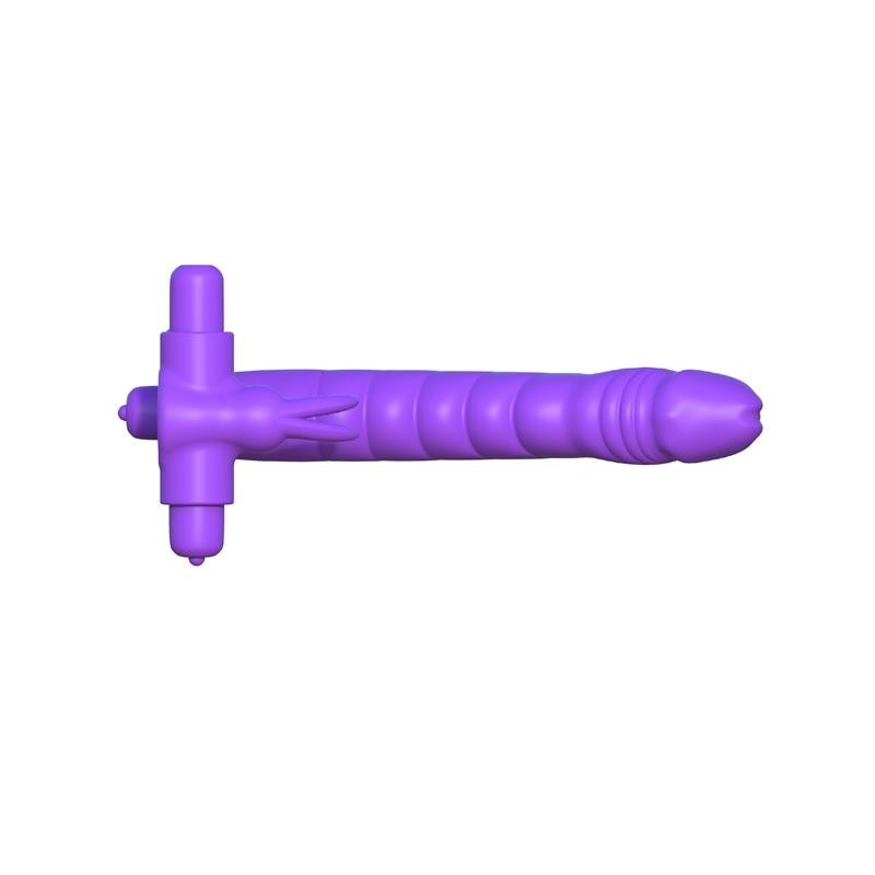 Fantaset C-Ringz Anneau en silicone à Double Pénétration Rabbit mauve