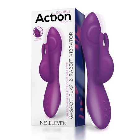 No. Eleven vibromasseur avec lapin, point G et Fución de Pulsación USB Margnético silicone