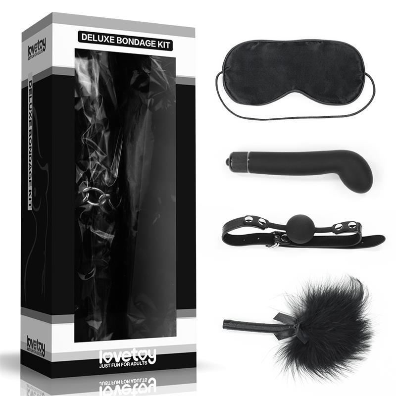 Kit Bondage Deluxe avec Vibromasseur Noir