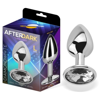 Plug Anal avec pierre couleur blanc diamant taille L Aluminium