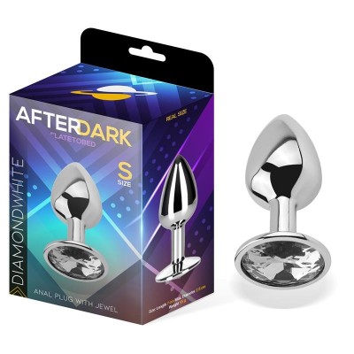 Plug Anal avec pierre couleur blanc diamant taille S Aluminium