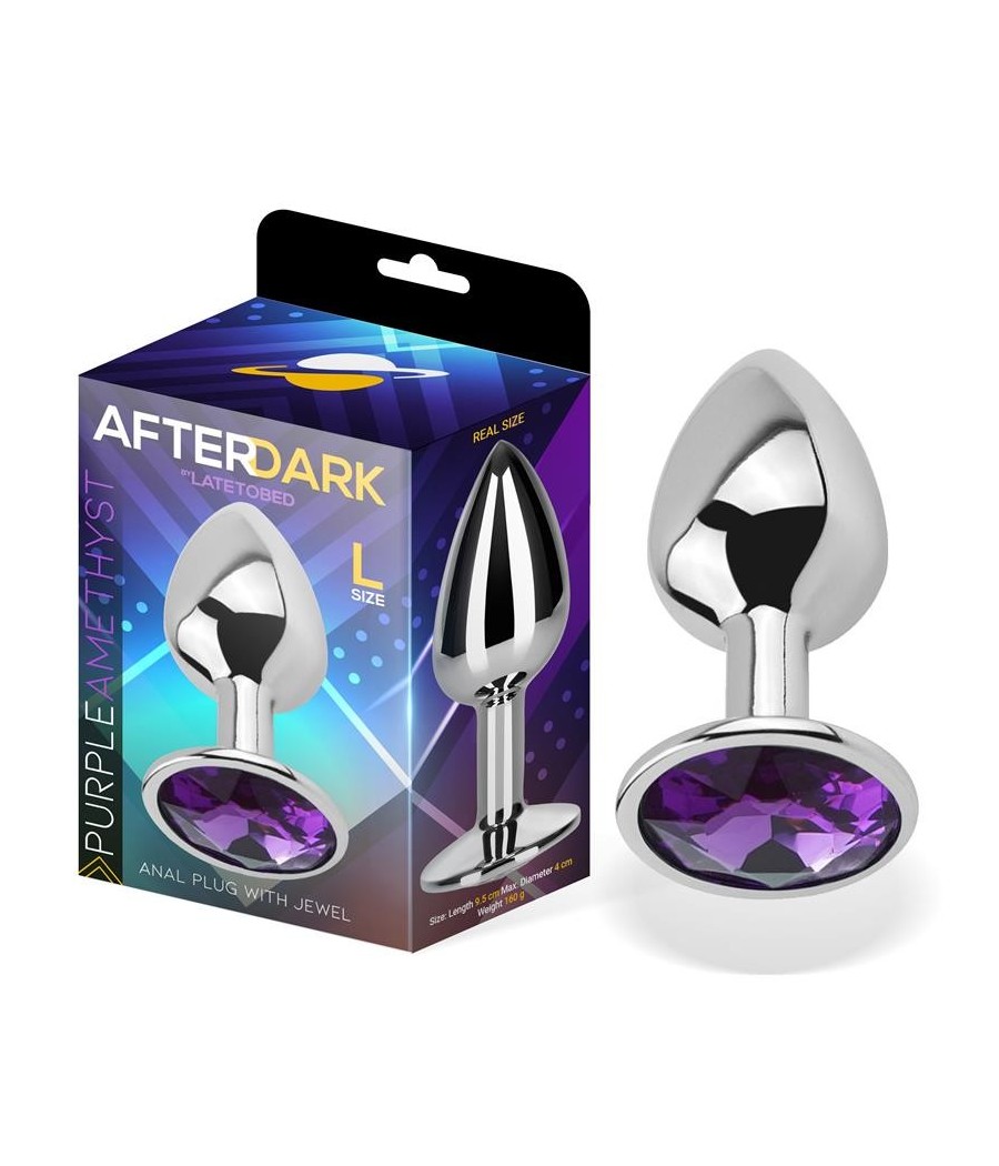 Plug Anal avec pierre pourpre Amatista taille L Aluminium