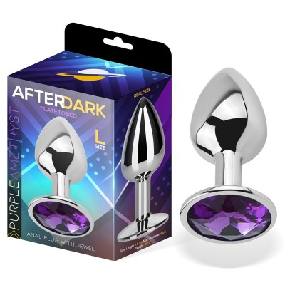 Plug Anal avec pierre pourpre Amatista taille L Aluminium