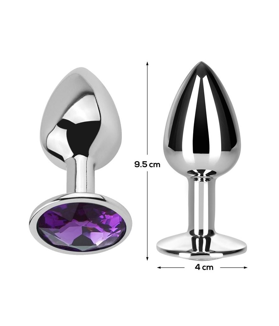 Plug Anal avec pierre pourpre Amatista taille L Aluminium