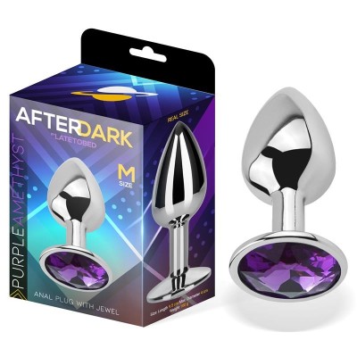 Plug Anal avec pierre pourpre Amatista taille M Aluminium