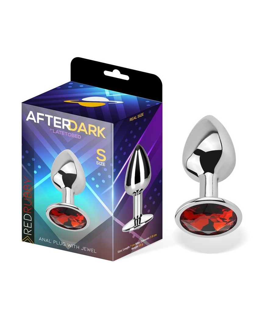 Plug Anal avec pierre rouge Rubi taille S Aluminio