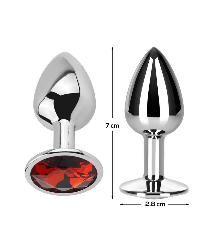 Plug Anal avec pierre rouge Rubi taille S Aluminio