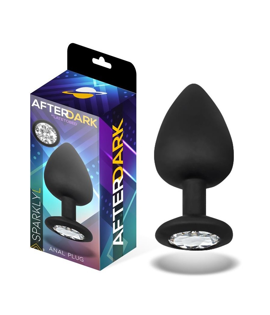 Plug anal scintillant avec pierre silicone taille L 9