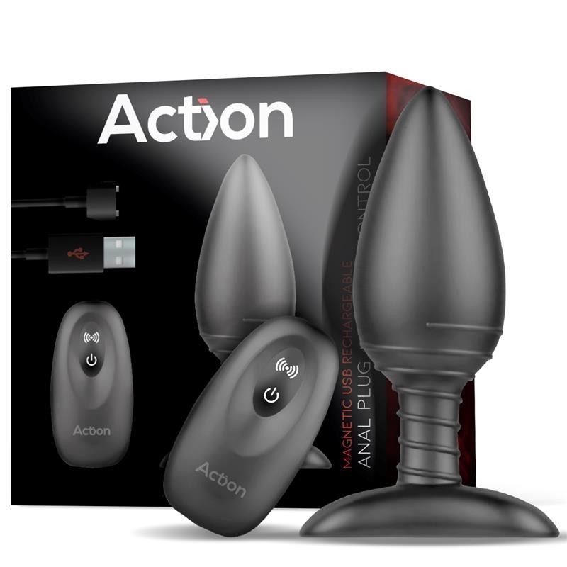 Asher Plug Anal avec télécommande USB magnetique Noir