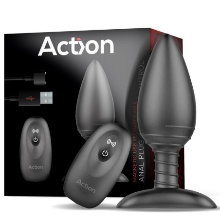 Asher Plug Anal avec télécommande USB magnetique Noir