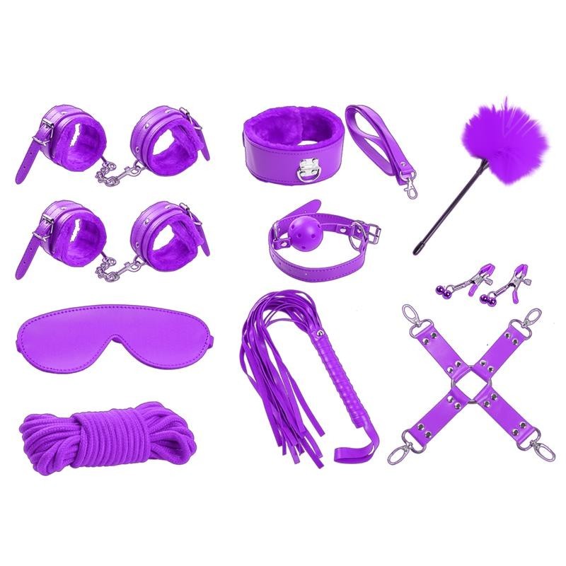 Set Bondage de 10 Pièces mauve