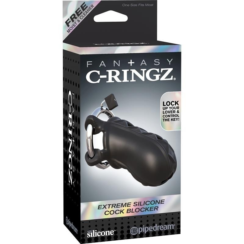 Fantaset C-Ringz Cage de Bloqueo extremo en silicone couleur noir