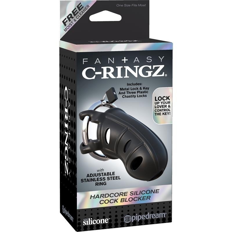 Fantaset C-Ringz Cage en silicone Hardcore à pénis couleur noir