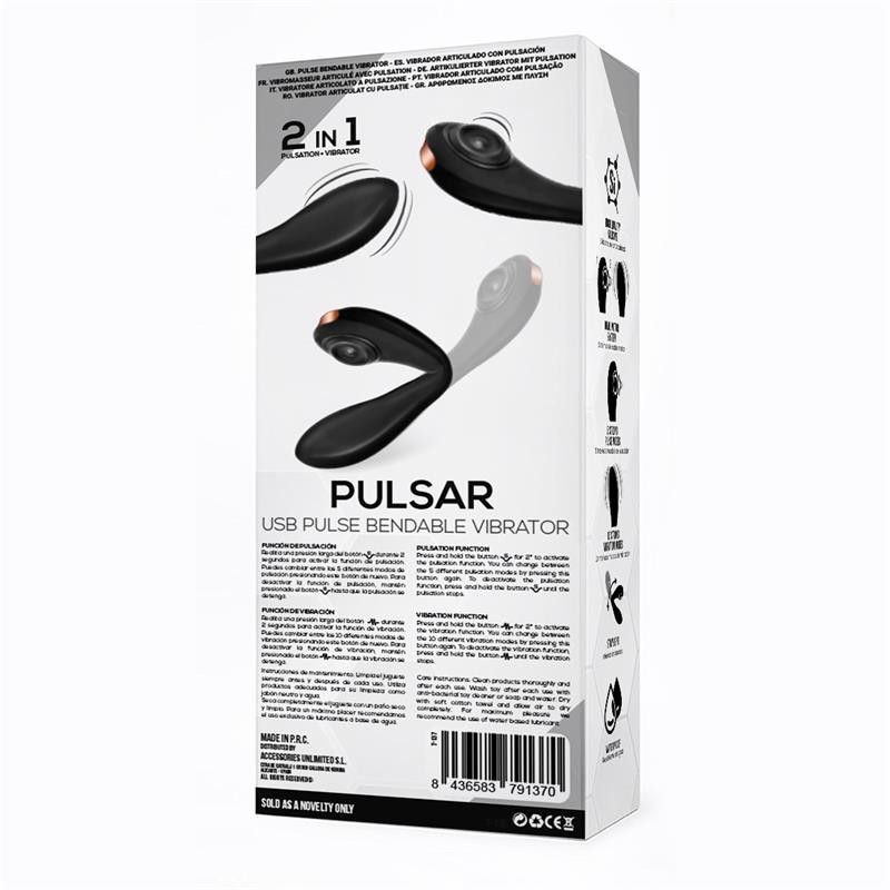 Pulsar vibromasseur avec Pulsation et Esqueleto Articulado silicone USB