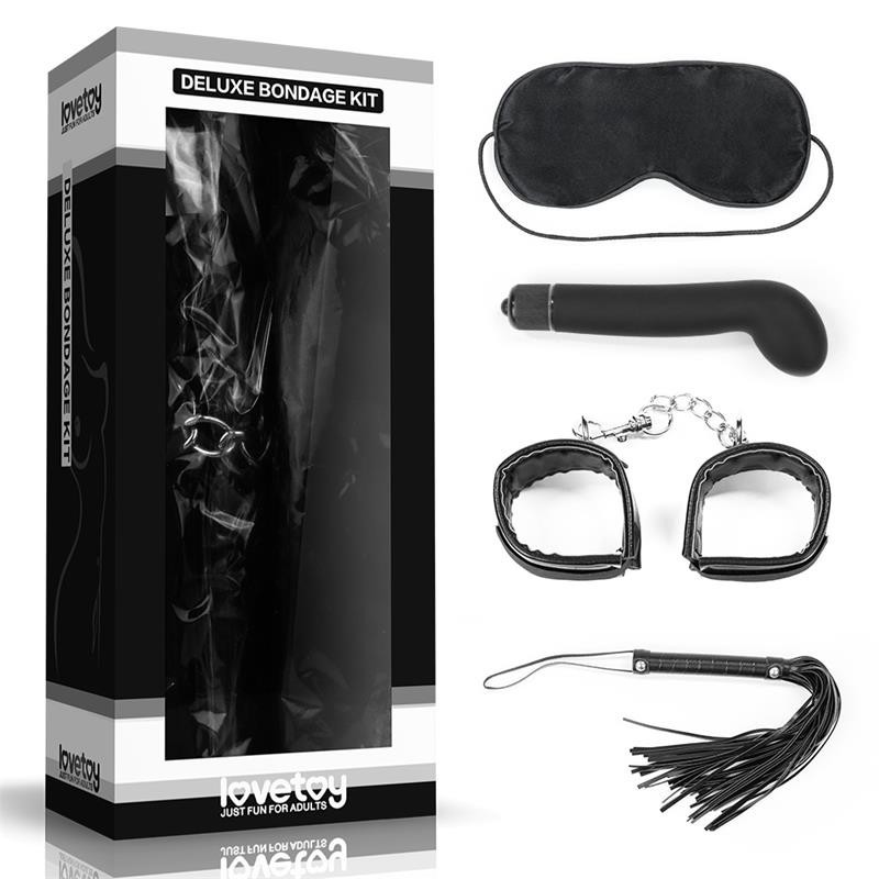 Kit Bondage Deluxe avec Vibromasseur Noir